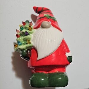 Festive Santa Figurine with Christmas Tree